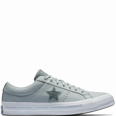 Converse One Star Pinstripe Low Tops Womens - Grey/Grey/White Shoes (925AEOUZ)